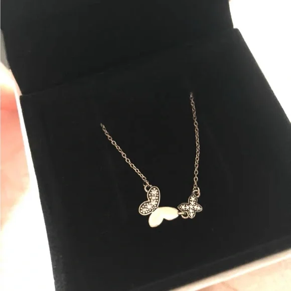 Pandora Silver Heart and Butterfly Necklace - Picture 1 of 10